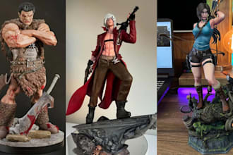 print and paint action figure anime figure resin 3d status miniature painting