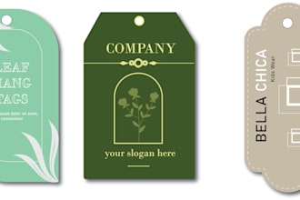 one both side hang tag or clothing label