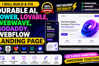 build and fix durable ai, 10web, lovable, webwave, godaddy webflow landing page
