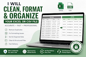 organize your excel or CSV file