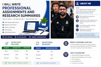 write professional assignments, summaries and reports