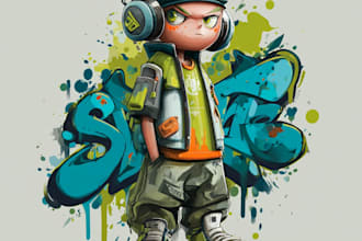 create high quality graffiti art and spray paint design
