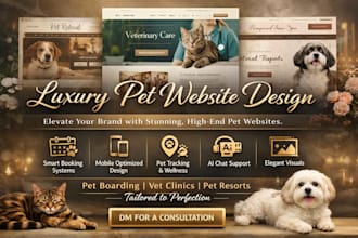 build custom wordpress website pet boarding reservation veterinary luxury design