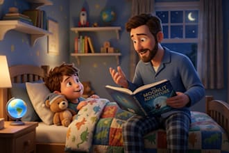 3d children book illustration and children storybook