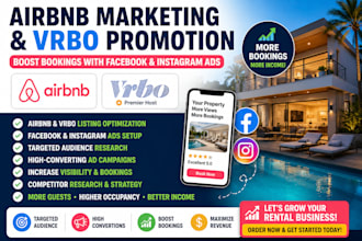 do airbnb marketing promotion, vrbo listings, boost bookings using fb, ig ads