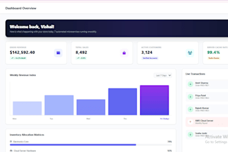 develop a full stack laravel and react web application