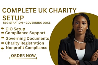 prepare UK charity registration and governing documents professionally