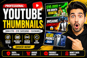 design professional and clickable youtube thumbnails