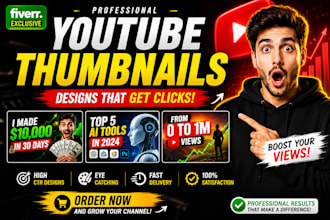 design professional and clickable youtube thumbnails