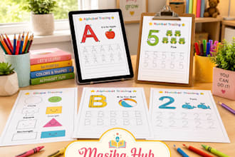 create worksheets and educational activities for kids