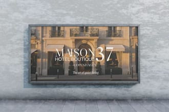 design a professional billboard for your boutique hotel brand
