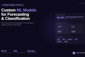 build ml models for forecasting and classification