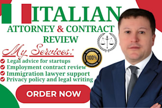 be your italian attorney for contract review and legal support