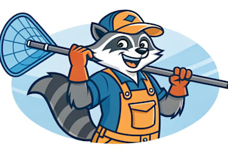 design custom mascot logo for cleaning, service and business