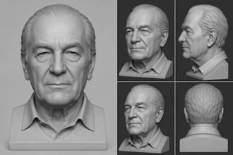 convert 2d image to 3d head bust statues face model obj stl files 3d printing
