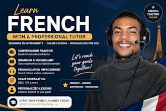 teach personalized french lessons for beginners and intermediate learners