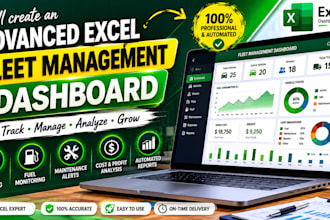 create an advanced excel fleet management and vehicle tracking dashboard