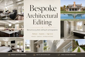 create high end bespoke architectural photo editing