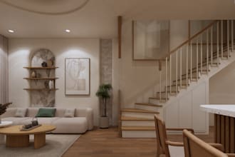 do interior design for bathroom, bedroom, livingroom and kitchen