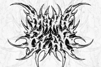 draw original metal band logo from scratch