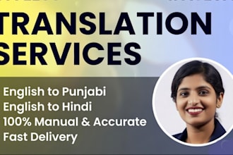 do professional english to punjabi and hindi translation