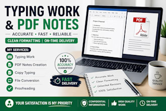 do typing work and create PDF notes