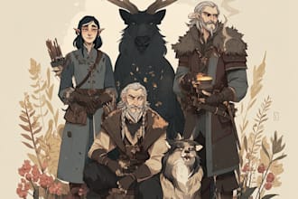 design custom dnd party portraits and group art