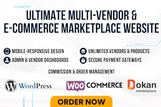 build woocommerce multi vendor marketplace ecommerce website by dokan pro wcfm