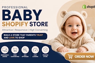 design professional baby shopify store kids shopify baby dropshipping website
