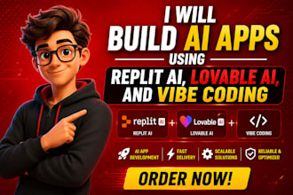 build ai apps using replit ai, lovable ai, and vibe coding, replit ai