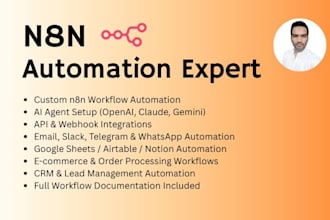 build n8n ai agent, n8n automation, n8n workflow and ai workflow automation