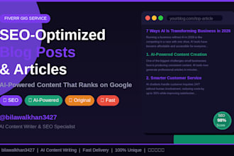 write SEO optimized blog posts and articles using ai for your website or busines