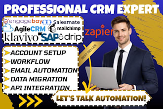 set up salesmate automation email klaviyo sap agile crm engagebay drip mailchimp
