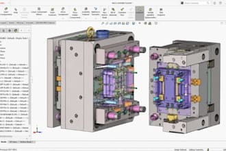 design injection mold, plastic and silicone mold cad for manufacturing
