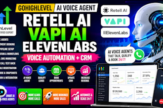 build gohighlevel retell ai vapi ai voice agent, elevenlabs voice automation crm