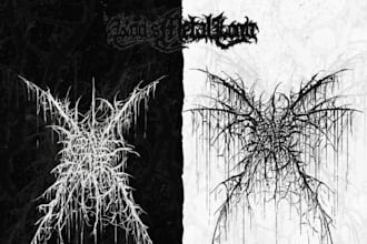 draw a hand drawn black metal logo