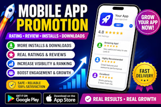 mobile app rating review, app promotion, install IOS app, android app download