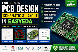 design manufacturing ready pcb for easycad easyeda iot pcb design and esp32