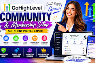 build and setup gohighlevel community, membership community, ghl client portal