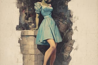 do vintage illustration, character, retro horror style art