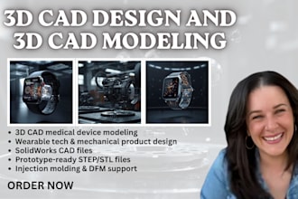 design 3d cad medical device, wearable tech and mechanical product modeling