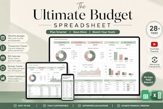 do custom spreadsheet, excel spreadsheet, google sheet, monthly budget planner