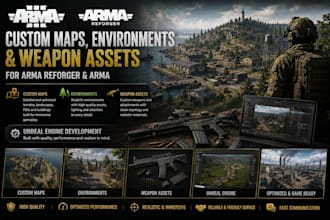create custom maps, environments, and weapon assets for arma reforger and arma