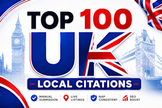build top 100 UK local citations