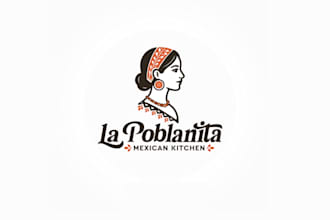design la poblanita mexican restaurant logo