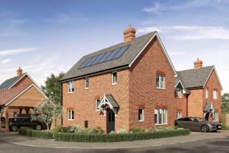 render semi detached residence, UK housing development, allocated parking design