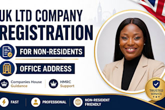 register your UK ltd company for non residents with office address