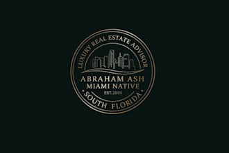 create luxury personal brand circular seal design