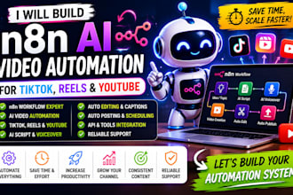 build n8n ai video automation for tiktok, reels and n8n youtube automation