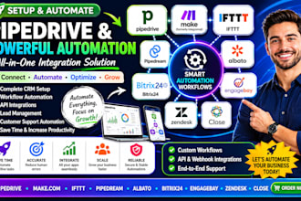 automate workflows using pipedrive make com IFTTT and pipedream albato, bitrix24